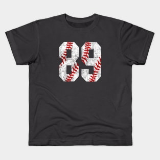 Vintage #89 Baseball Laces Baseball Mom Jersey Love Baseball Kids T-Shirt